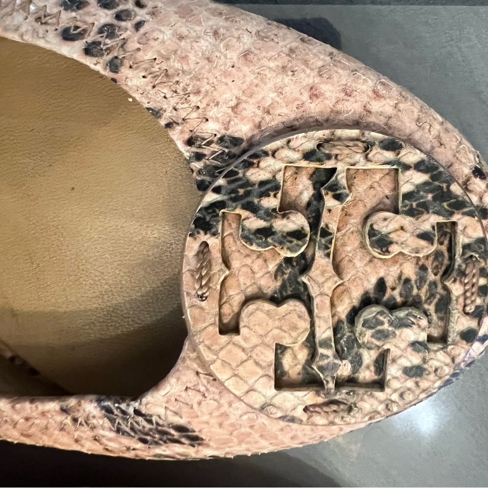 Tory Burch Blush Snakeskin Flats